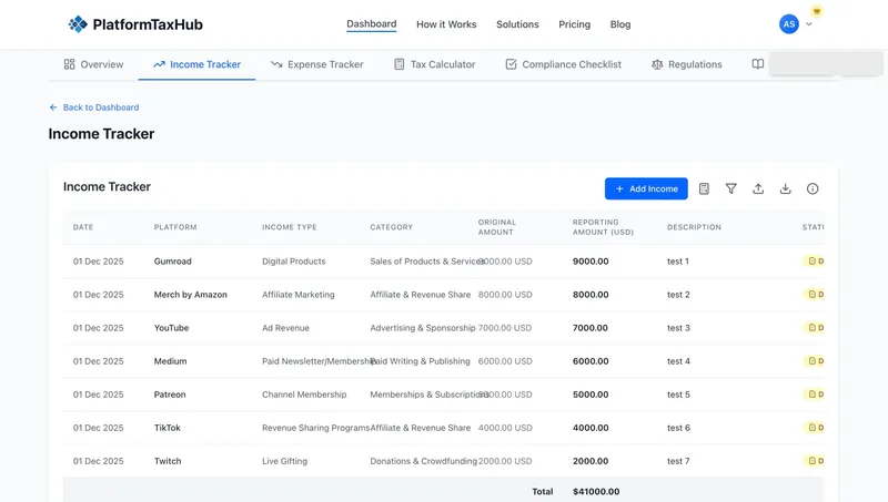 After: One dashboard for your multiple income