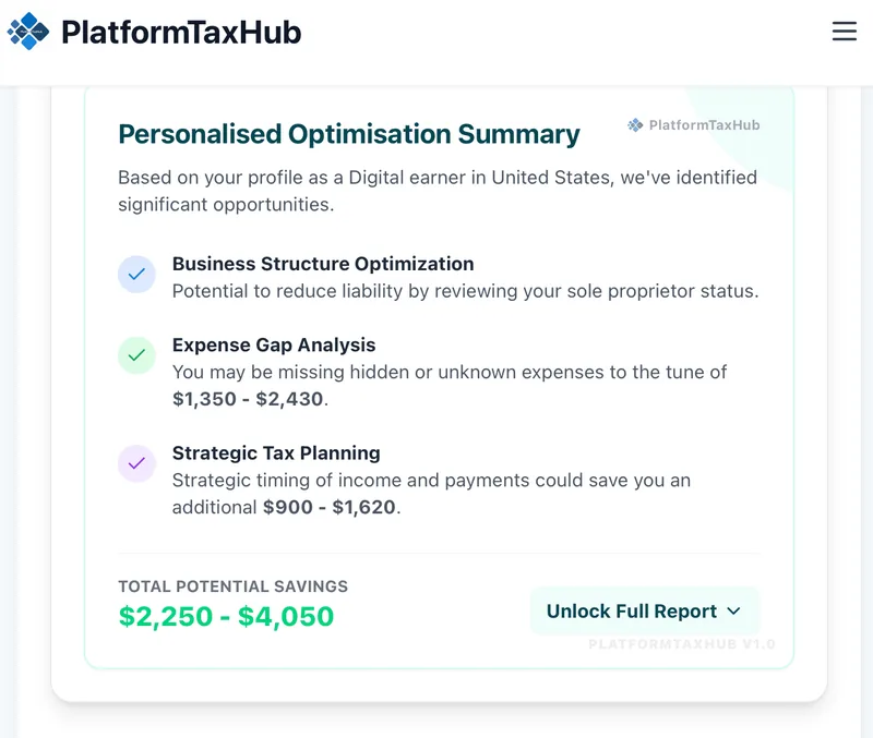 AI-Powered Strategy Reports for Platform Earners - Earnings Analysis