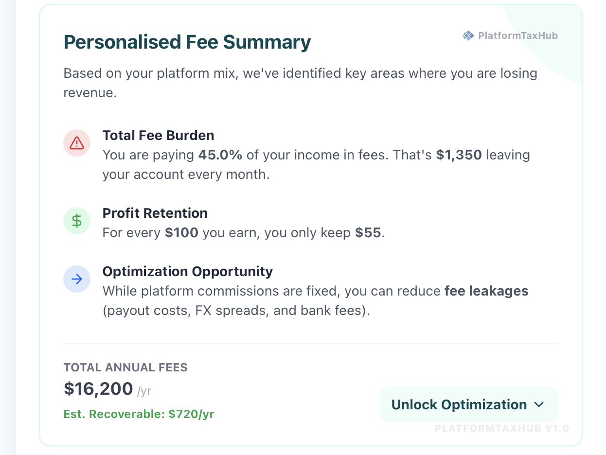 Platform Fee Report Preview